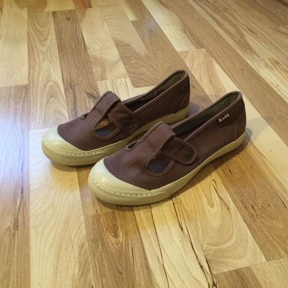 Keds slip on canvas shoes with snaps - purple